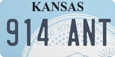 KS license plate 914ANT
