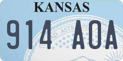 KS license plate 914AOA