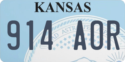 KS license plate 914AOR