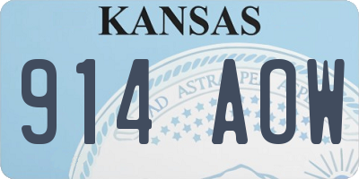 KS license plate 914AOW