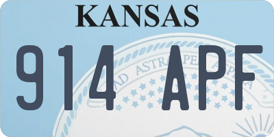 KS license plate 914APF