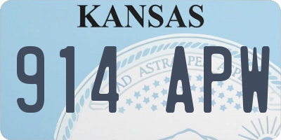 KS license plate 914APW