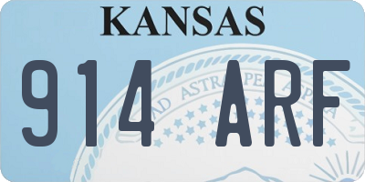KS license plate 914ARF