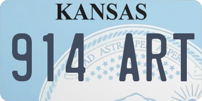KS license plate 914ART