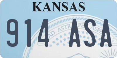 KS license plate 914ASA