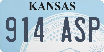 KS license plate 914ASP