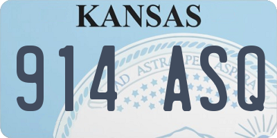 KS license plate 914ASQ