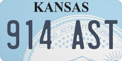 KS license plate 914AST