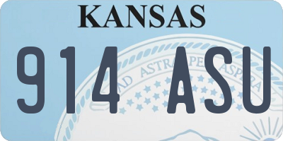 KS license plate 914ASU