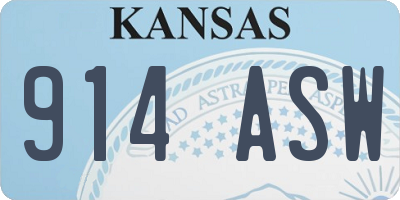 KS license plate 914ASW