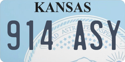 KS license plate 914ASY