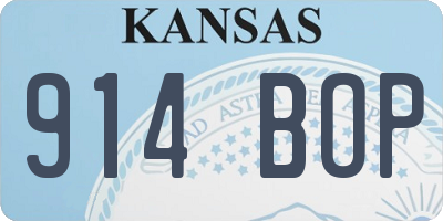 KS license plate 914BOP