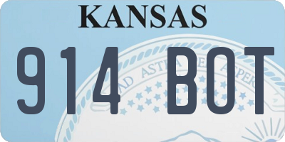 KS license plate 914BOT