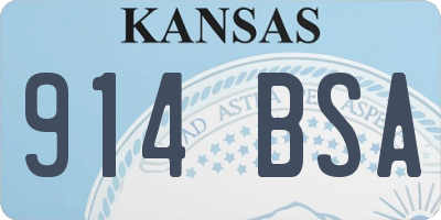 KS license plate 914BSA