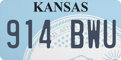 KS license plate 914BWU