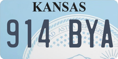 KS license plate 914BYA