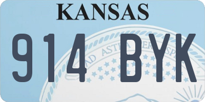 KS license plate 914BYK