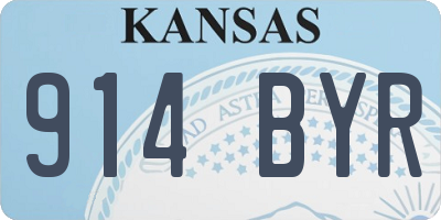 KS license plate 914BYR