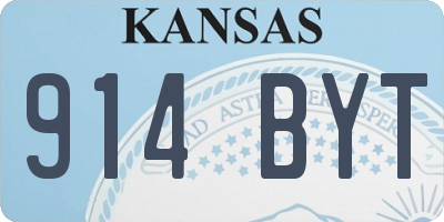 KS license plate 914BYT