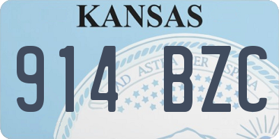 KS license plate 914BZC