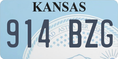 KS license plate 914BZG