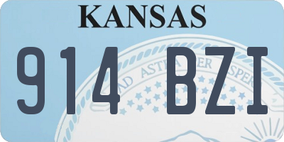 KS license plate 914BZI