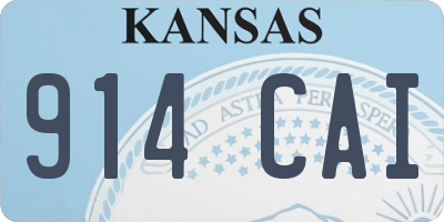 KS license plate 914CAI