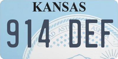 KS license plate 914DEF