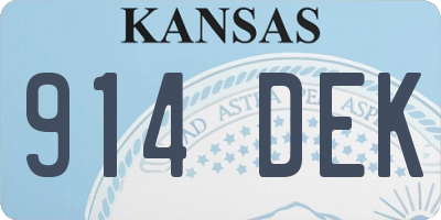 KS license plate 914DEK