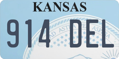 KS license plate 914DEL