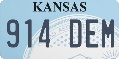 KS license plate 914DEM
