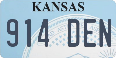 KS license plate 914DEN