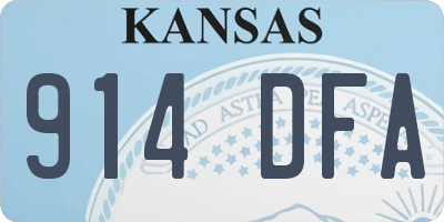 KS license plate 914DFA