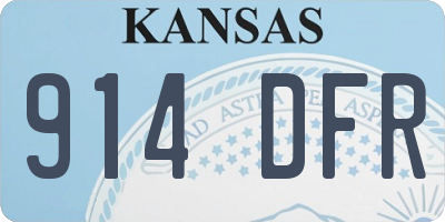 KS license plate 914DFR