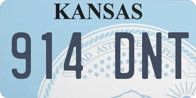 KS license plate 914DNT
