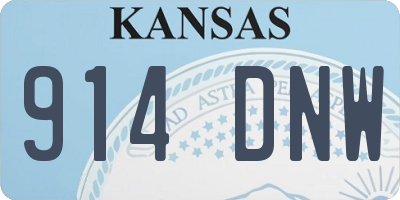 KS license plate 914DNW