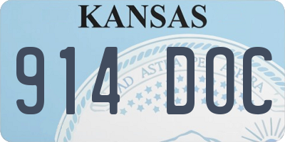 KS license plate 914DOC