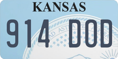 KS license plate 914DOD
