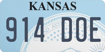 KS license plate 914DOE