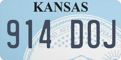 KS license plate 914DOJ