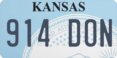 KS license plate 914DON