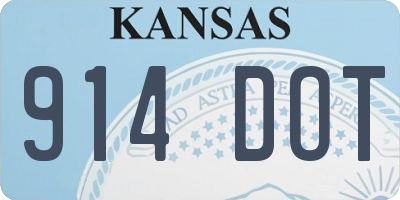 KS license plate 914DOT