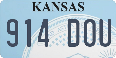 KS license plate 914DOU