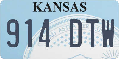 KS license plate 914DTW