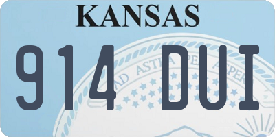 KS license plate 914DUI