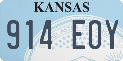 KS license plate 914EOY