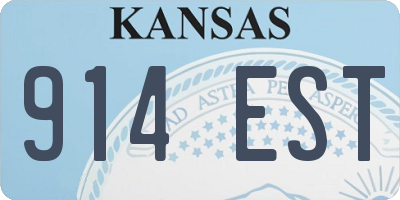 KS license plate 914EST