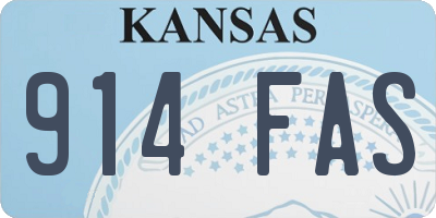 KS license plate 914FAS