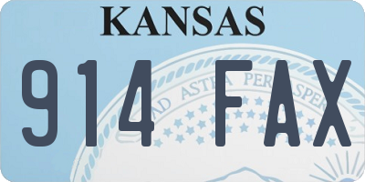 KS license plate 914FAX