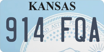 KS license plate 914FQA